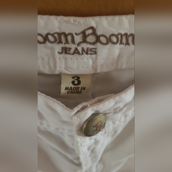 Ladies white boomboom jeans capri pant size 3 - Picture 3 of 3